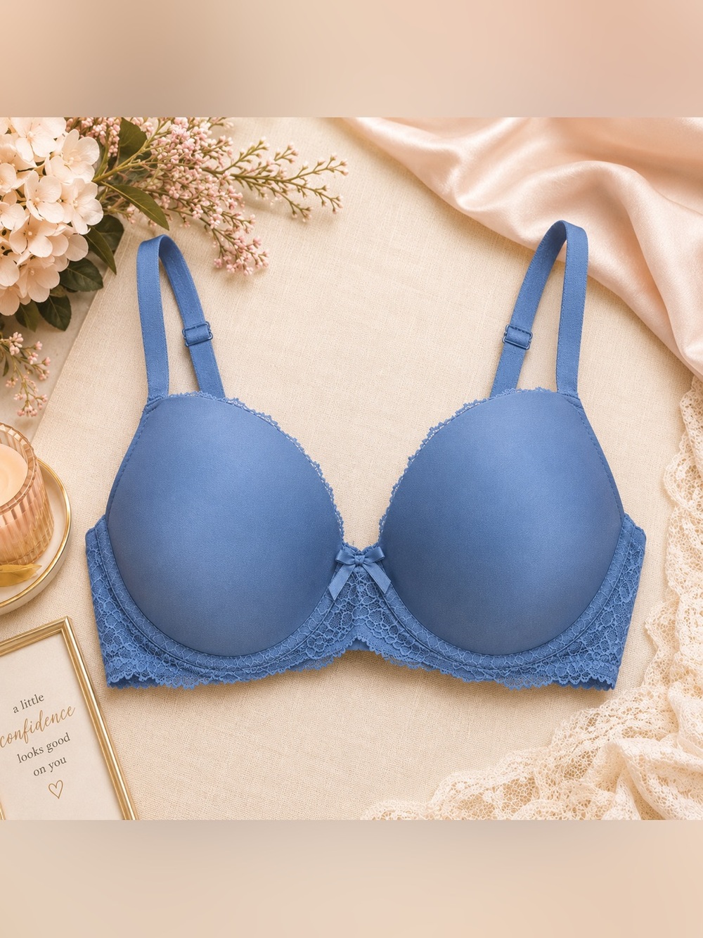 💙 Victoria’s Secret Blue Lace Bra — Size 38D